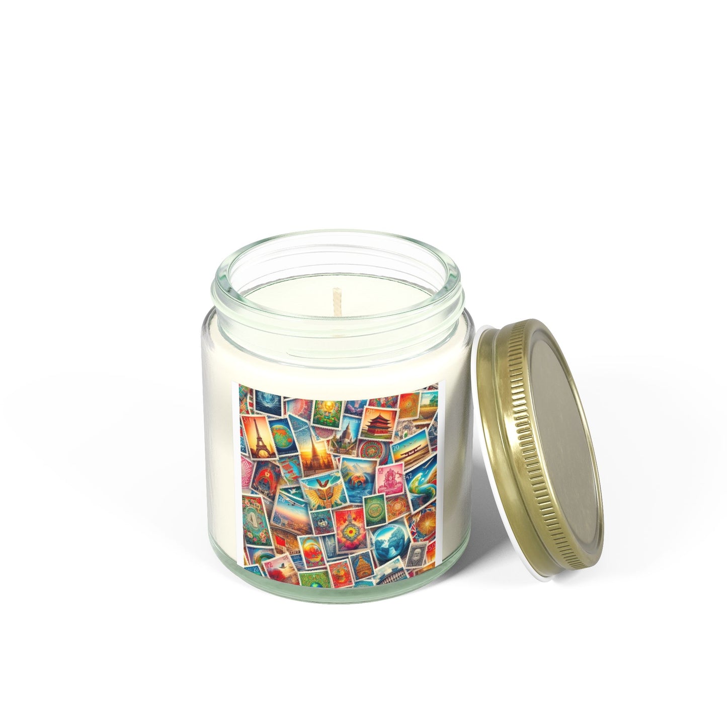 Scented Candle - Vintage Postcard Collection (Coconut Apricot Wax, 4oz & 9oz)