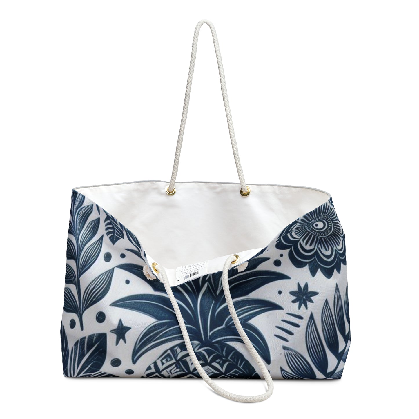 Tropical Pineapple Weekender Bag, Beach Tote, Travel Bag, Vacation Accessory, Floral Print, Gift for Her