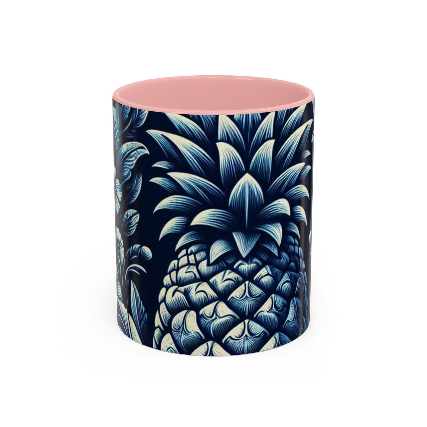 Tropical Pineapple Accent Coffee Mug - 11 & 15oz, Vibrant Floral Design for Relaxing Mornings