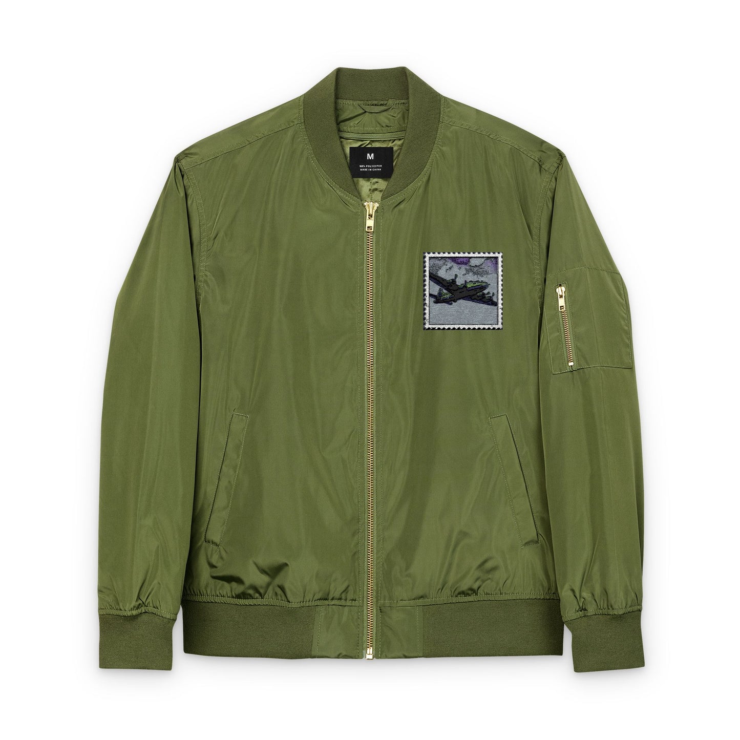 Eco-Friendly Embroidered Bomber Jacket
