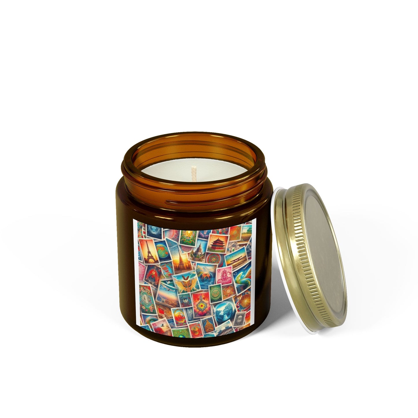 Scented Candle - Vintage Postcard Collection (Coconut Apricot Wax, 4oz & 9oz)