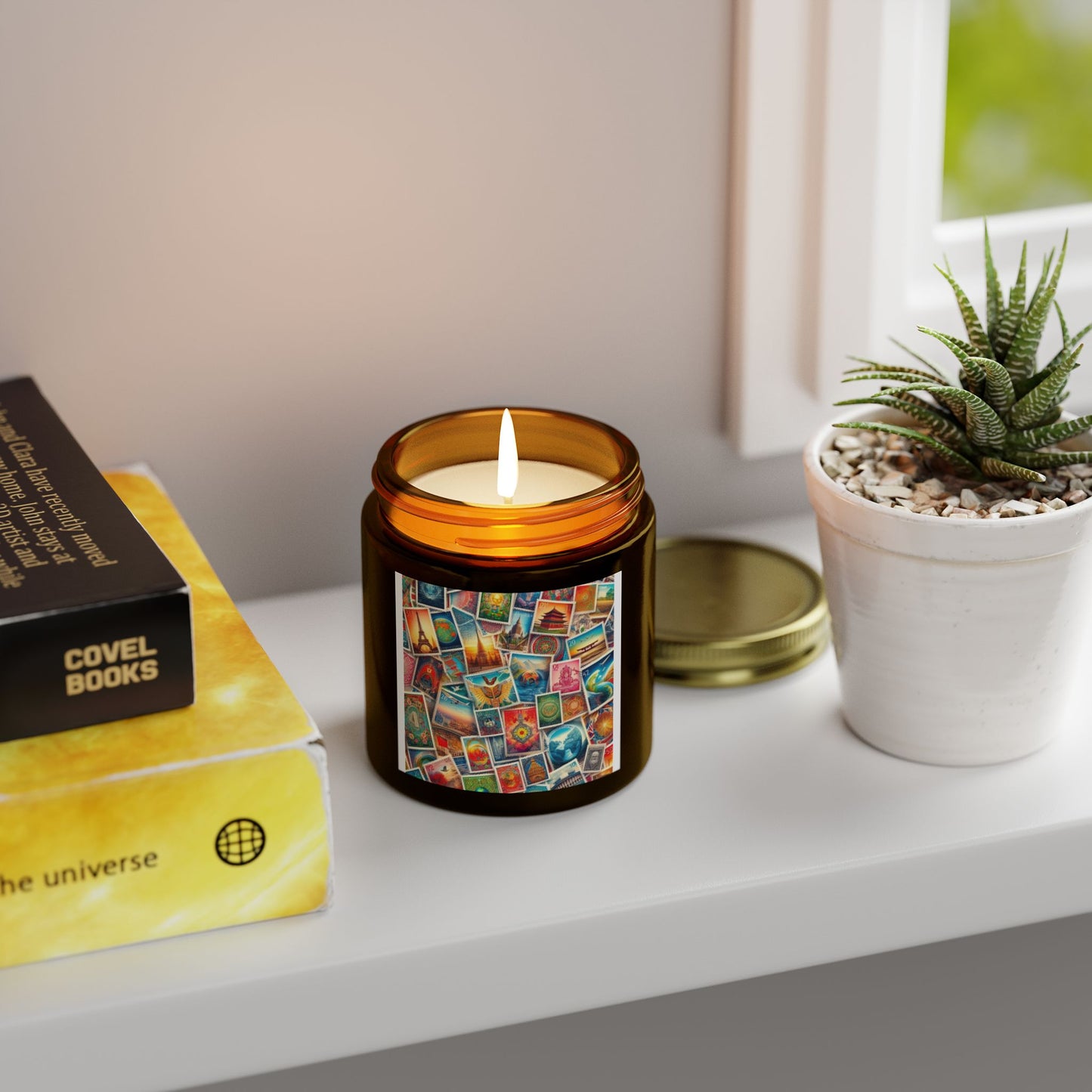 Scented Candle - Vintage Postcard Collection (Coconut Apricot Wax, 4oz & 9oz)