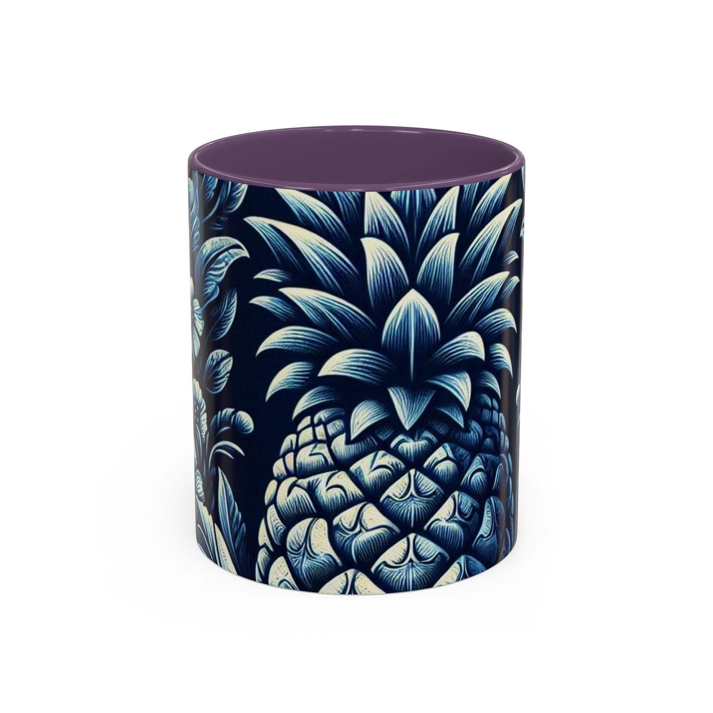 Tropical Pineapple Accent Coffee Mug - 11 & 15oz, Vibrant Floral Design for Relaxing Mornings