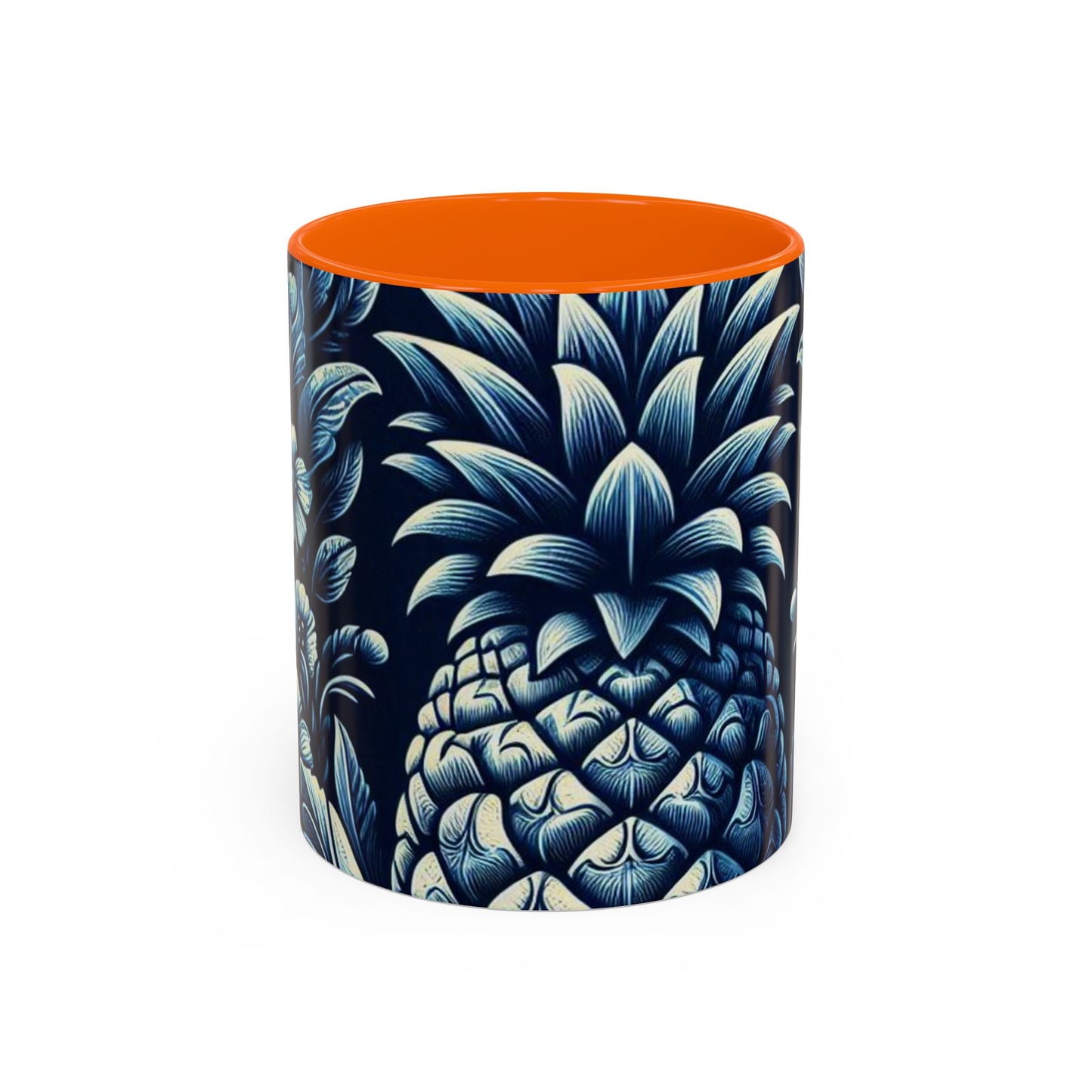 Tropical Pineapple Accent Coffee Mug - 11 & 15oz, Vibrant Floral Design for Relaxing Mornings