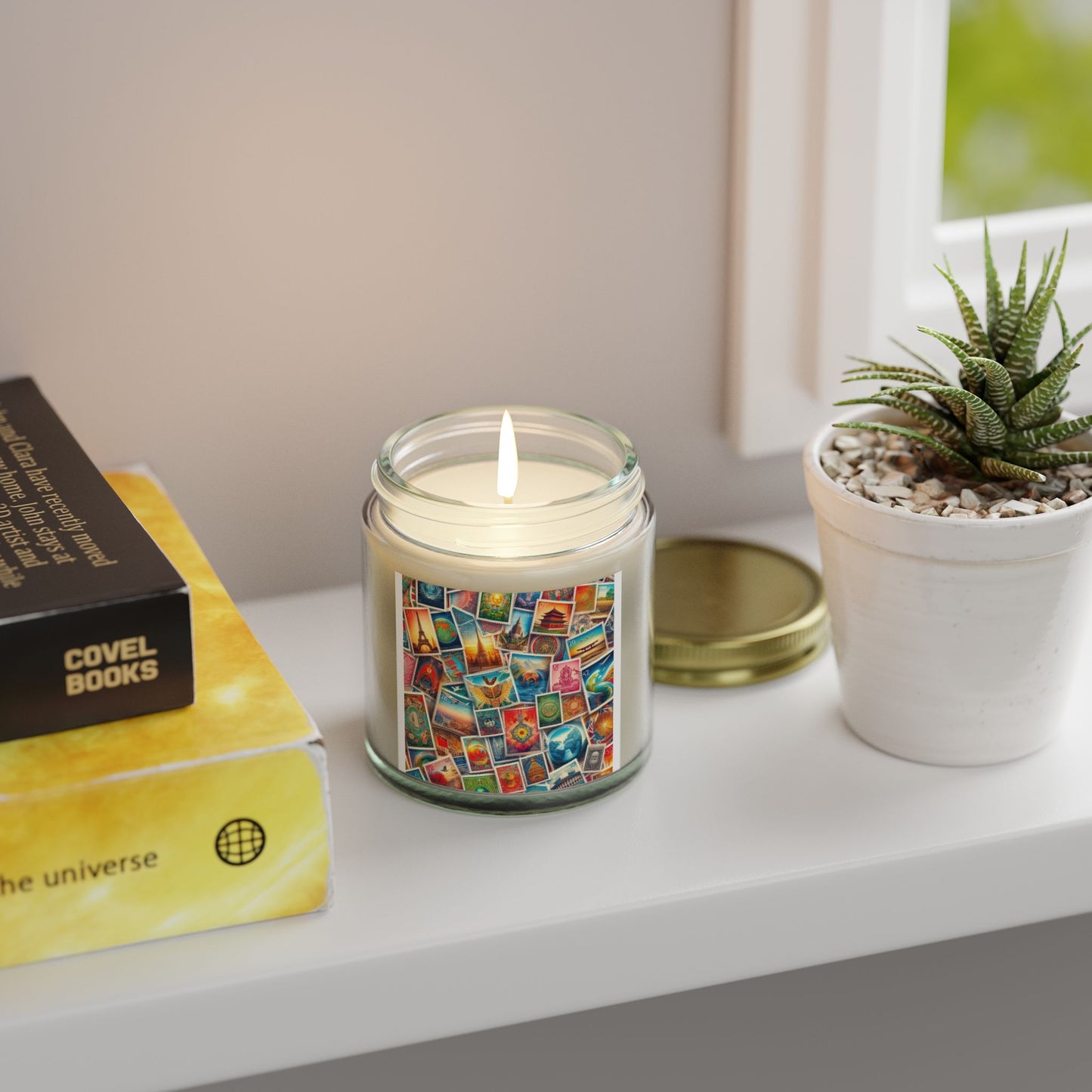 Scented Candle - Vintage Postcard Collection (Coconut Apricot Wax, 4oz & 9oz)