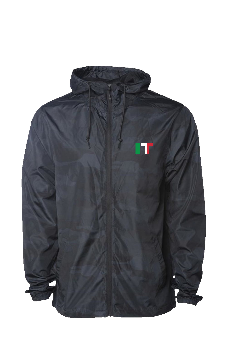 Italy Black Camo Water Resistant Windbreaker