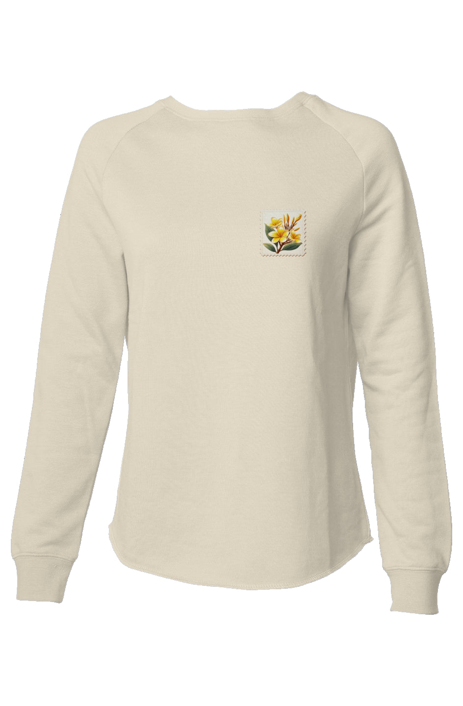 Womens Plumeria Lightweight Wash Sweatshirt