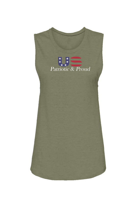 Patriotic & Proud US Womens Muscle Tank