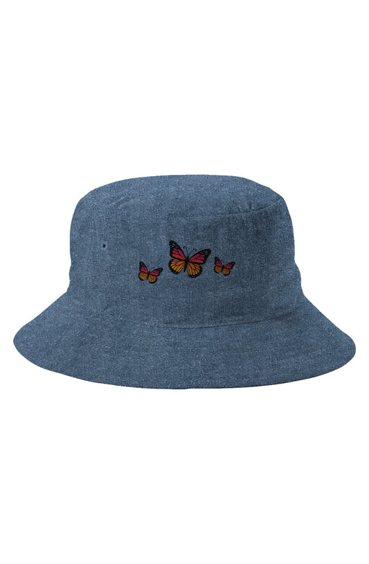 Butterfly Chambray Bucket Hat