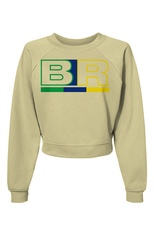Womens BR Outline Raglan Pullover Fleece Sweatshirt