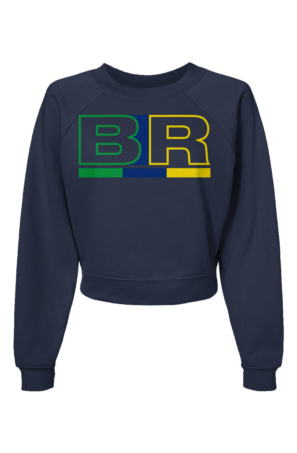 Womens BR Outline Raglan Pullover Fleece Sweatshirt
