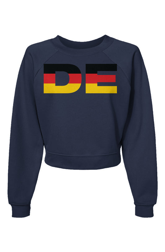 Womens Germany DE Raglan Pullover Fleece Sweatshirt