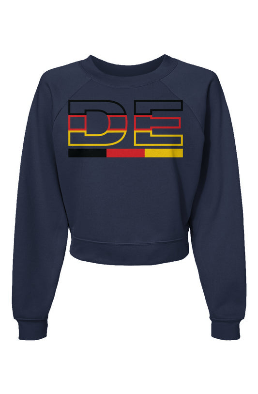 Womens Germany DE Outline Raglan Pullover Fleece Sweatshirt