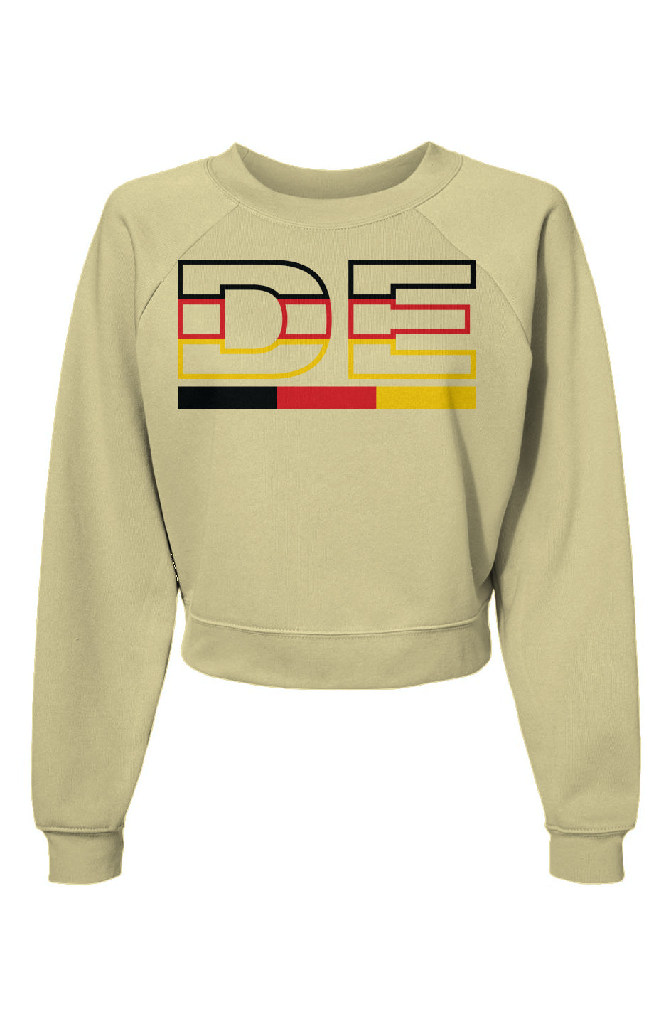Womens Germany DE Outline Raglan Pullover Fleece Sweatshirt