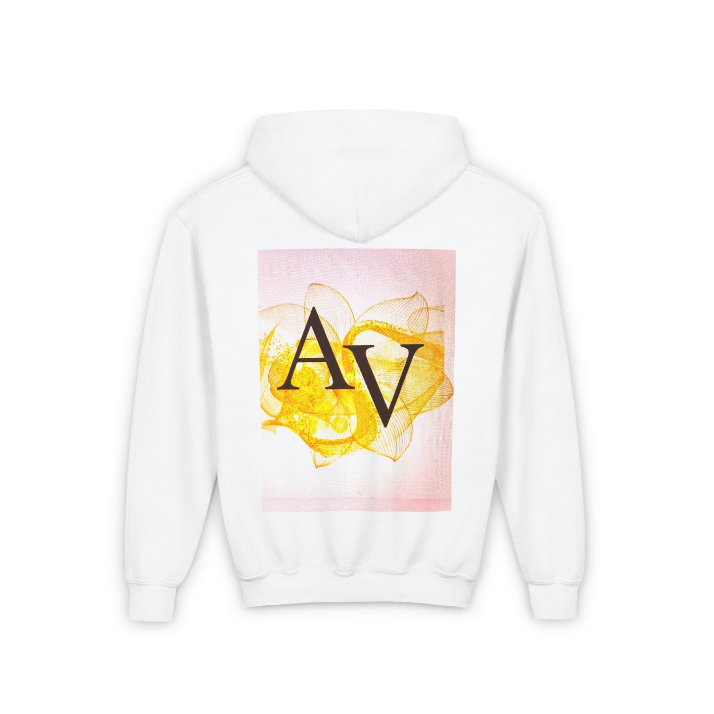 Youth Hooded Sweatshirt with Sailboat and Artistic Floral Design