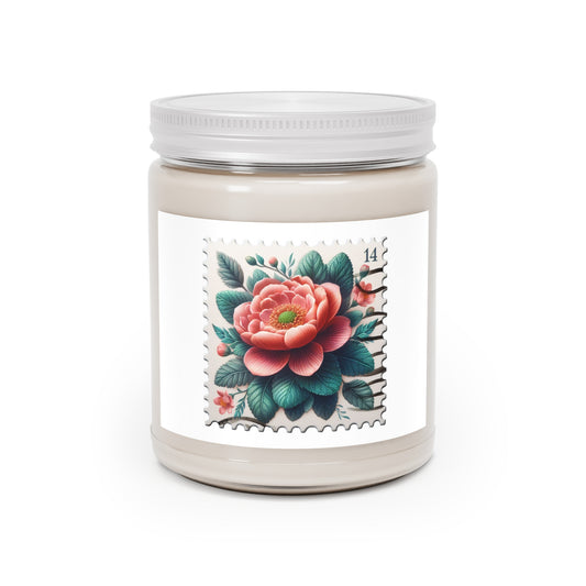 Floral Scented Candle - 9oz Relaxation Candle with Vintage Art