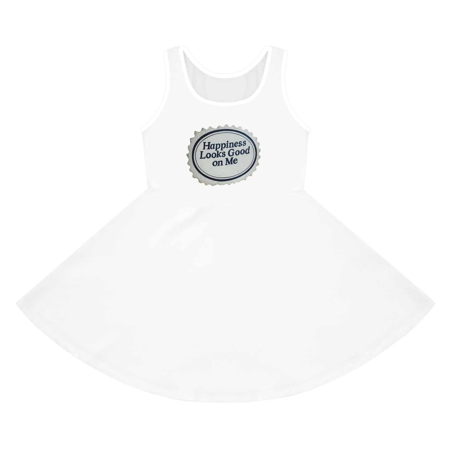 Girls' Sleeveless Sundress – 'Happiness Looks Good on Me'