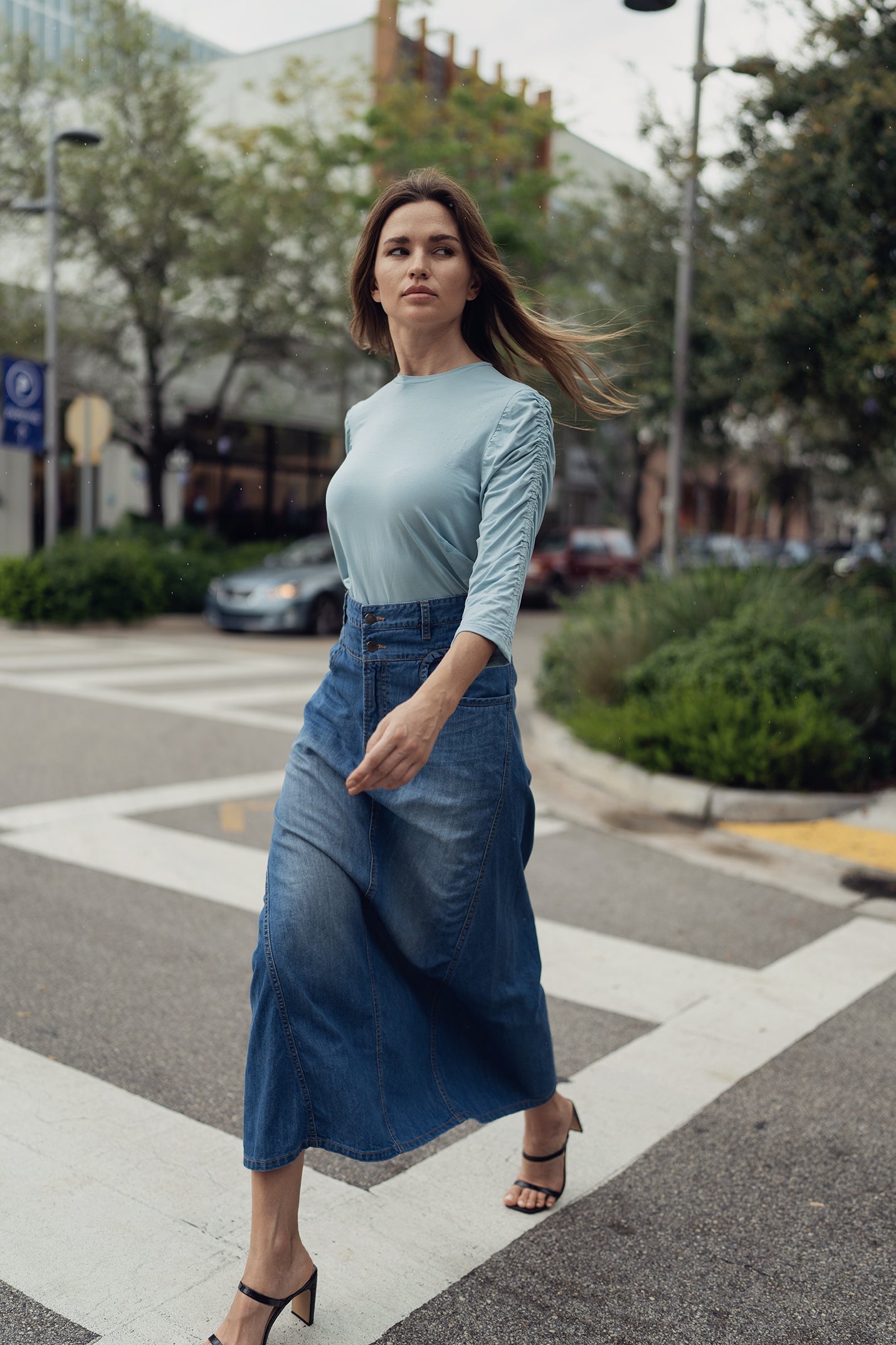 ARYVEZ RUCHED BLOUSE