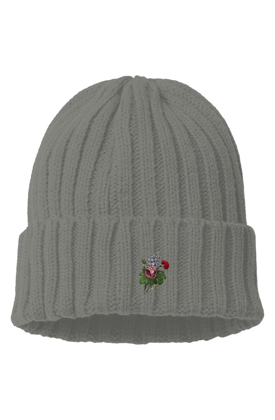 Flowery Sustainable Cable Knit Beanie