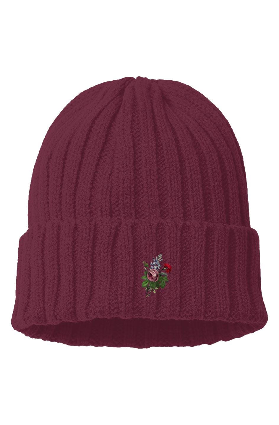 Flowery Sustainable Cable Knit Beanie