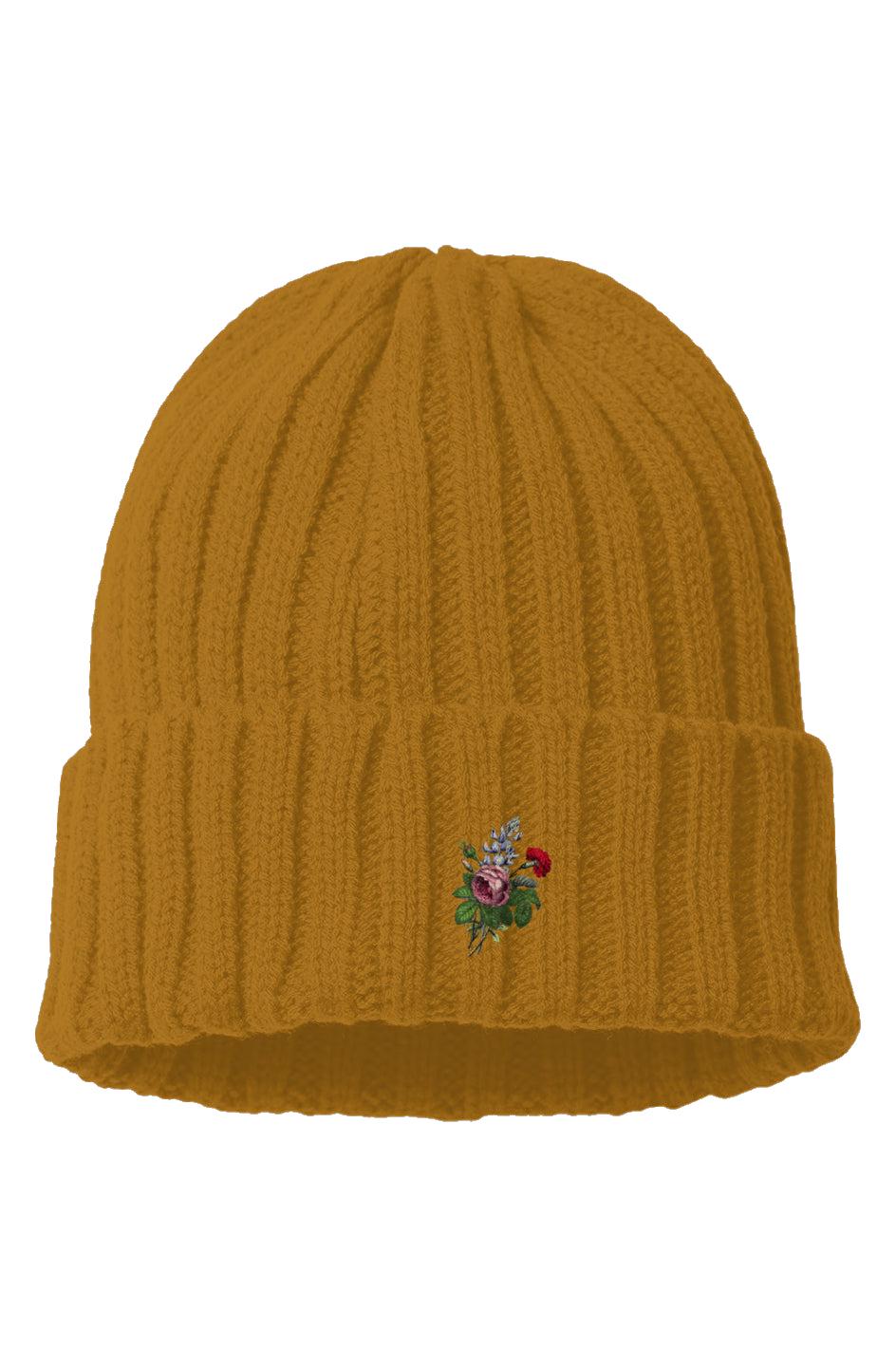 Flowery Sustainable Cable Knit Beanie