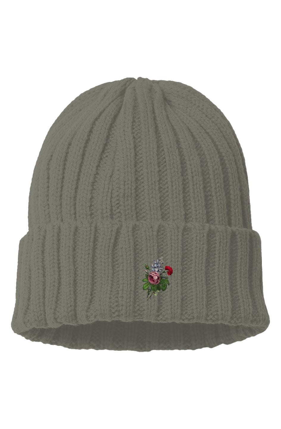 Flowery Sustainable Cable Knit Beanie