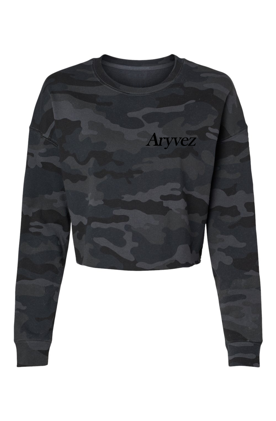 Aryvez Lightweight Camo Cropped Crew