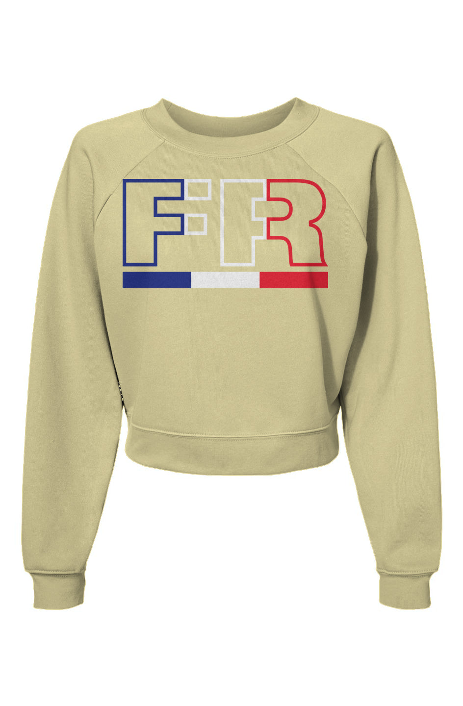 Womens France FR Outline Raglan Pullover Fleece Sweatshirt