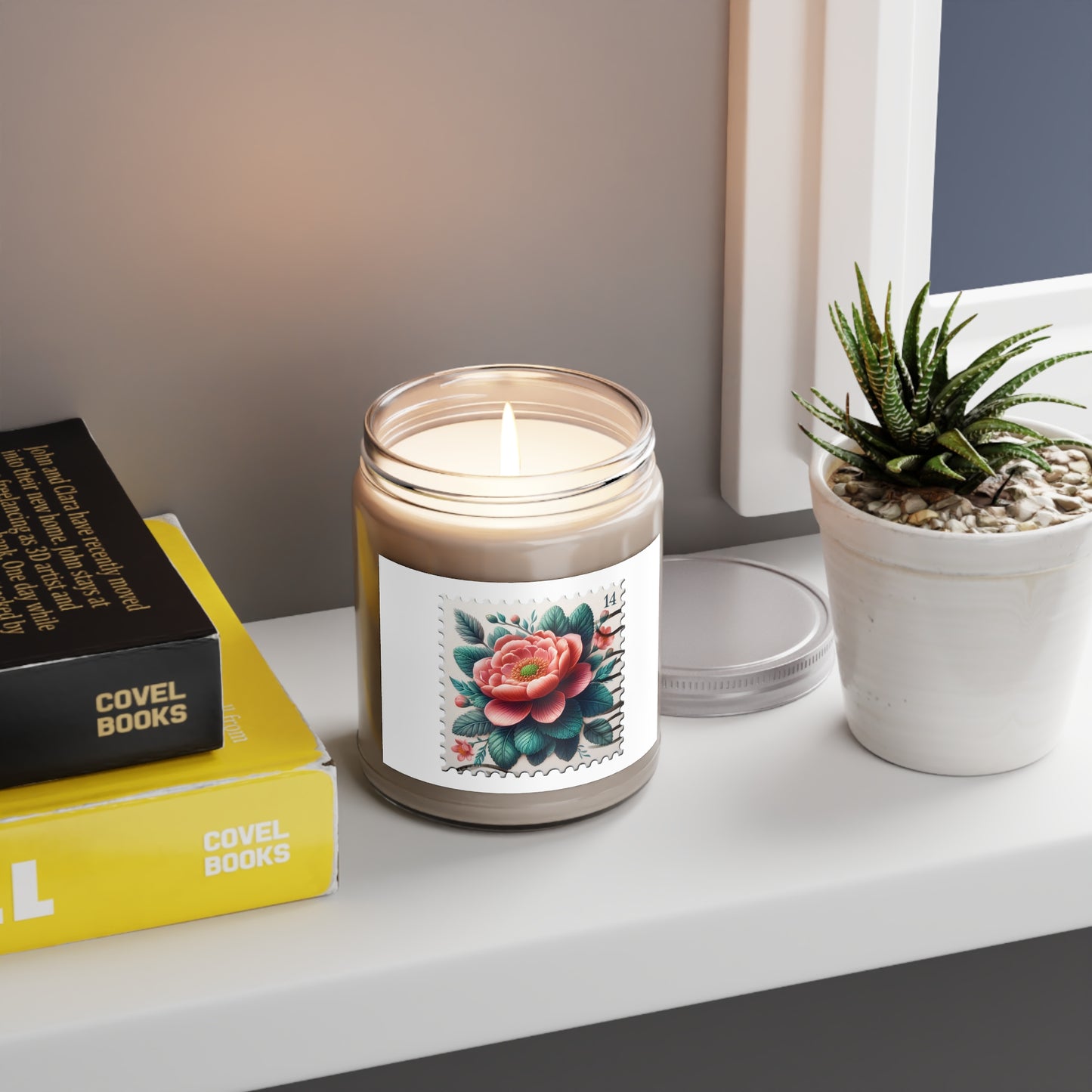 Floral Scented Candle - 9oz Relaxation Candle with Vintage Art