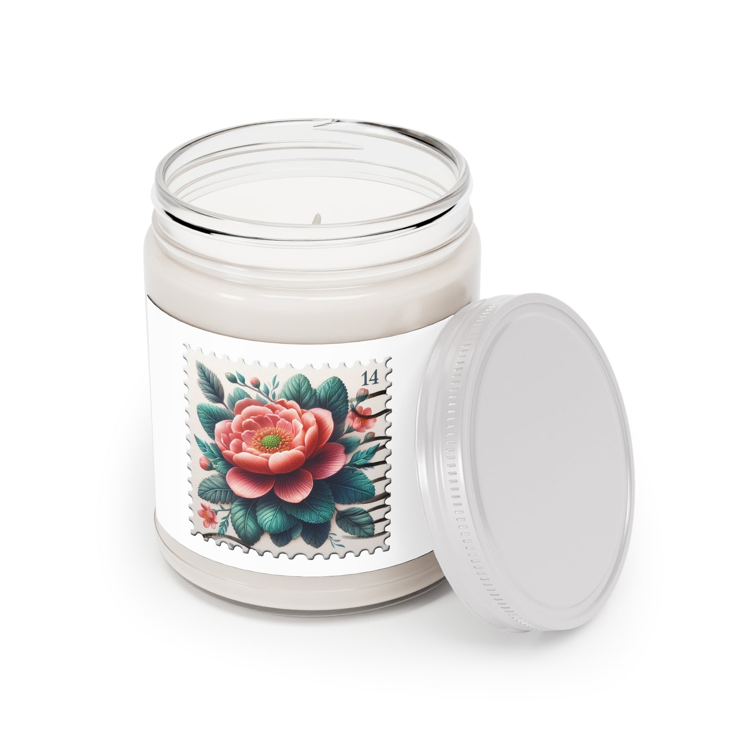 Floral Scented Candle - 9oz Relaxation Candle with Vintage Art